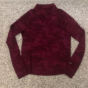 DSG Maroon Camo Girls Quarter Zip Long Sleeve